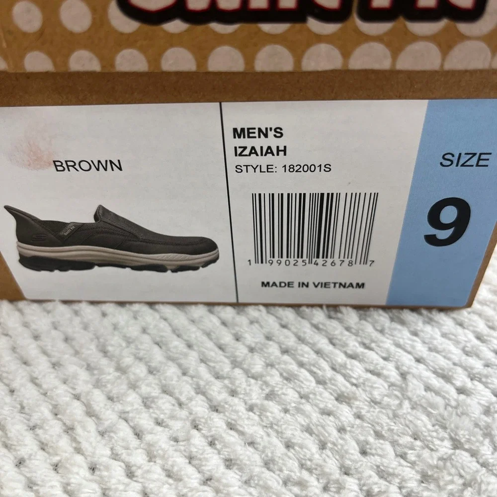 Skechers Hands Free Slip-ins Izaiah Brown Swift Fit M Shoes 182001S Size‎ 9 NIB